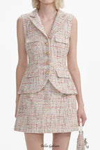 Pastel Boucle Tailored Mini Dress