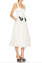 Butterfly Embellished Knit Midi Dress