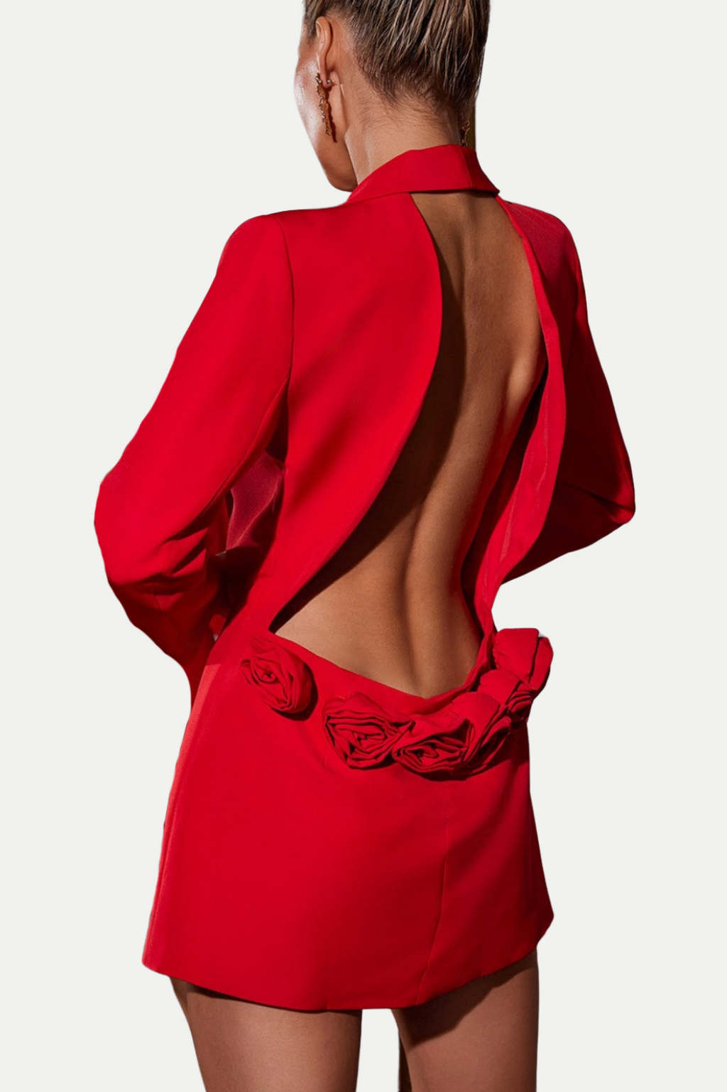 Flowering Girl Women Pathia Floral Cutout Backless Blazer