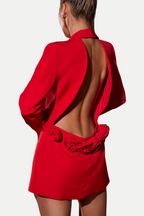 Flowering Girl Women Pathia Floral Cutout Backless Blazer