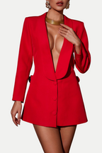 Flowering Girl Women Pathia Floral Cutout Backless Blazer