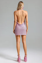 Flowering Girl Women Peoph Metal Halter Mini Dress
