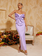 Flowering Girl Women Petulah Strapless Ruched Bandage Maxi Dress