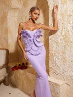 Flowering Girl Women Petulah Strapless Ruched Bandage Maxi Dress