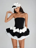 Archer Floral Strapless Mini Dress & Shorts Set
