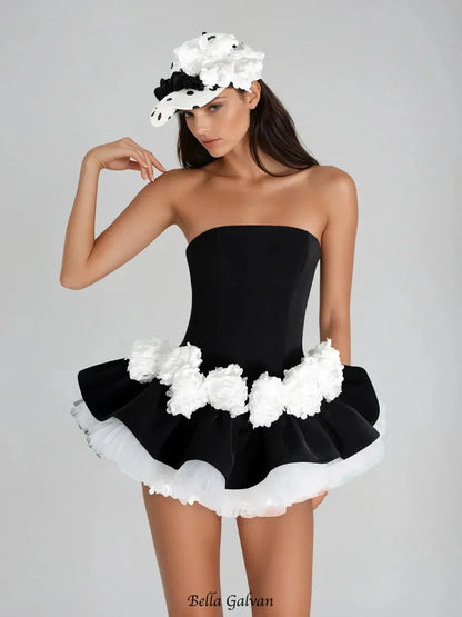 Archer Floral Strapless Mini Dress & Shorts Set