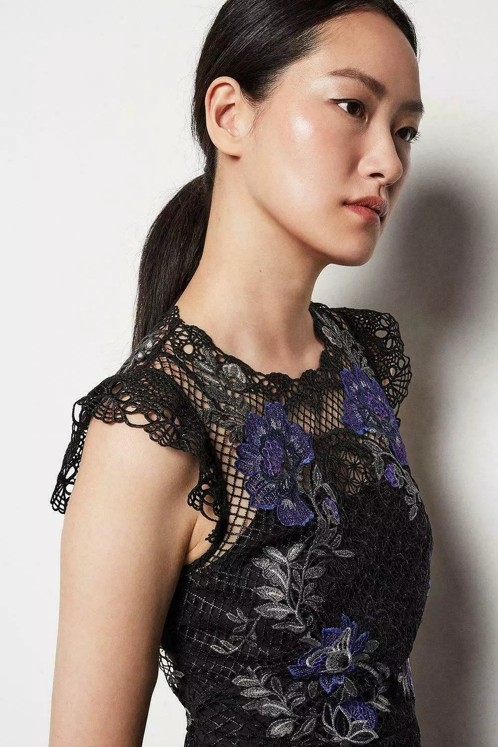 Flowering Girl Women New Karen Millen Floral Lace Mini Dress