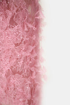 Flowering Girl Women PINK BEADED LACE PENCIL MIDI DRESS