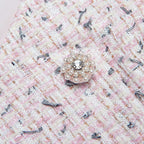 Flowering Girl Women Pink Boucle Pearl Midi Dress