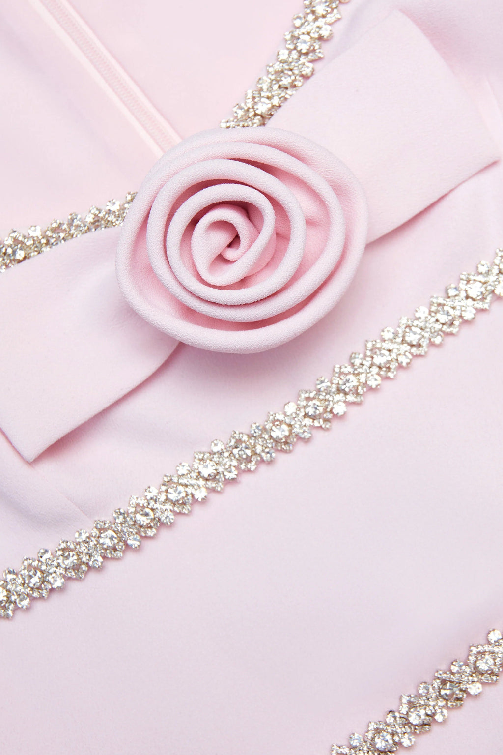 Flowering Girl Women Pink Crepe Crystal Trim Maxi Dress