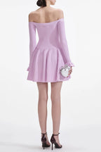 Flowering Girl Women Pink Ribbed Knit Mini Dress