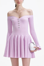 Flowering Girl Women Pink Ribbed Knit Mini Dress