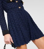 Flowering Girl Women Navy Weave Knit Mini Dress