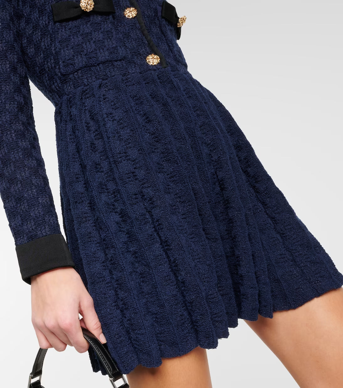 Flowering Girl Women Navy Weave Knit Mini Dress