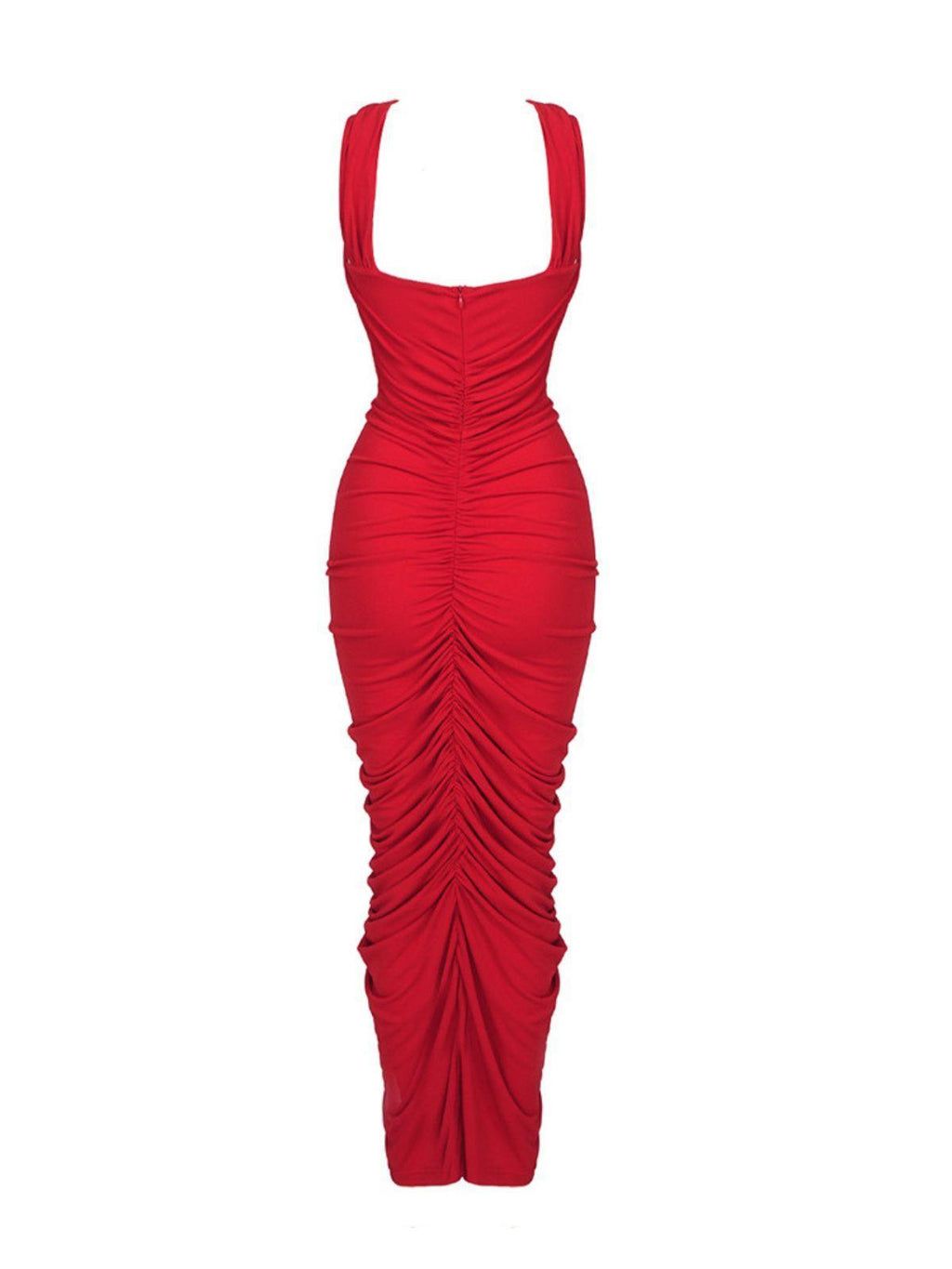Flowering Girl Women Pomeline Rose Bodycon Maxi Dress In Red