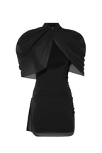 Flowering Girl Women Priscilla Draped Mesh Mini Dress - Black