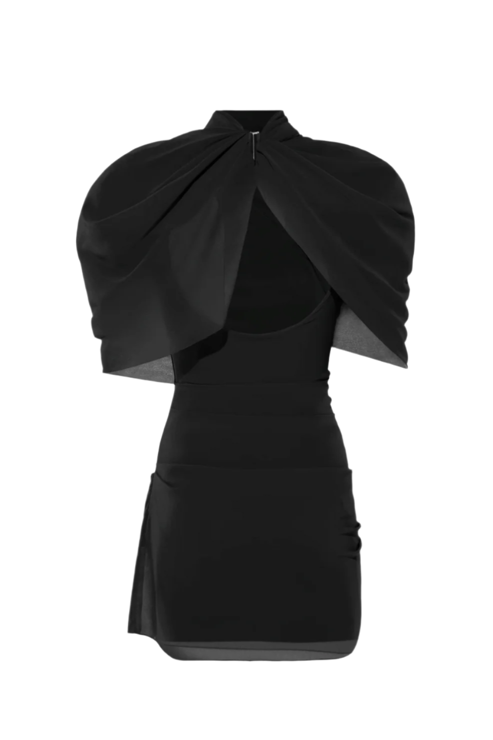 Flowering Girl Women Priscilla Draped Mesh Mini Dress - Black