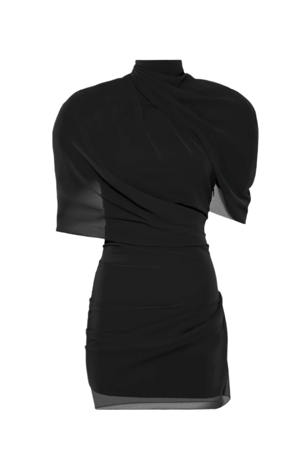 Flowering Girl Women Priscilla Draped Mesh Mini Dress - Black
