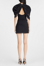 Flowering Girl Women Priscilla Draped Mesh Mini Dress - Black