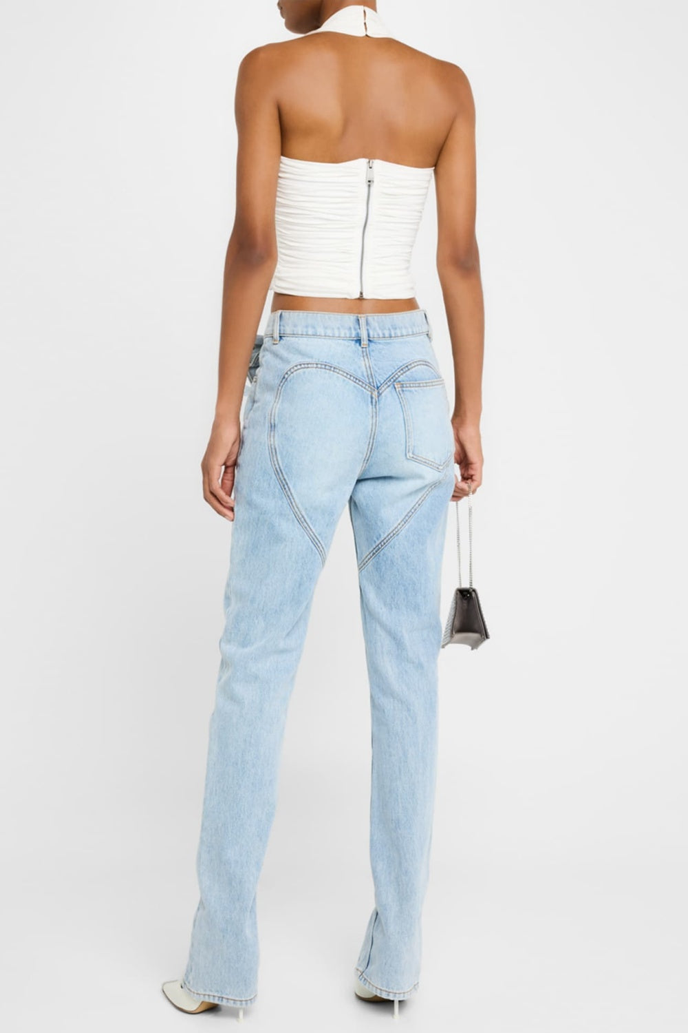 Flowering Girl Women Quinta Floral Zip-Hem Skinny Jeans in pale blue