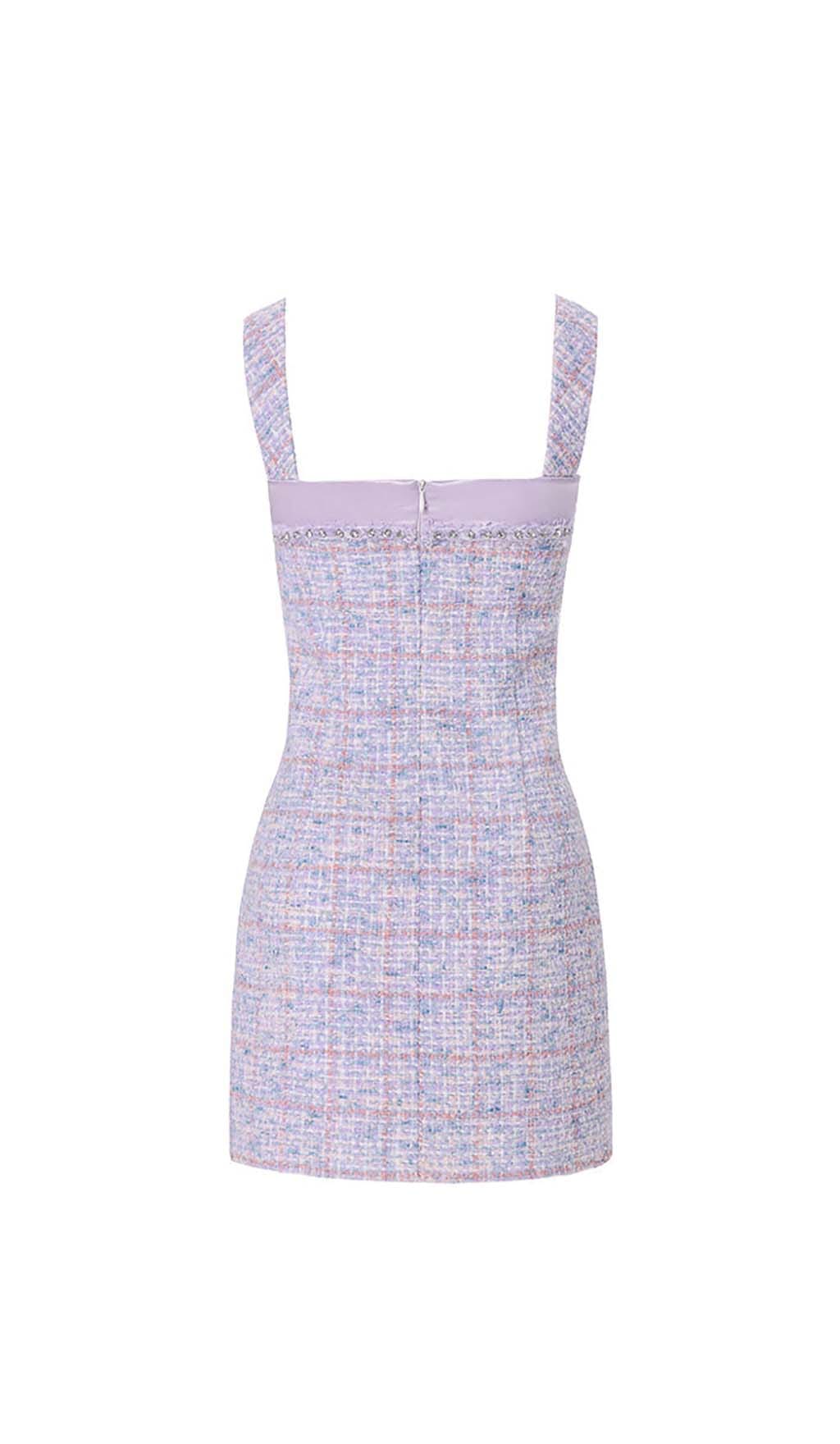 Flowering Girl Women Bowtie Tweed Mini Dress In Lavender