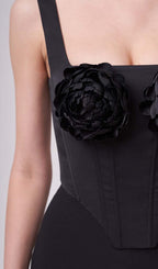 Flowering Girl Women Roses Embelished Corset Two Pieces Set