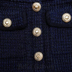 Flowering Girl Women knit peplum maxi dress in dark blue