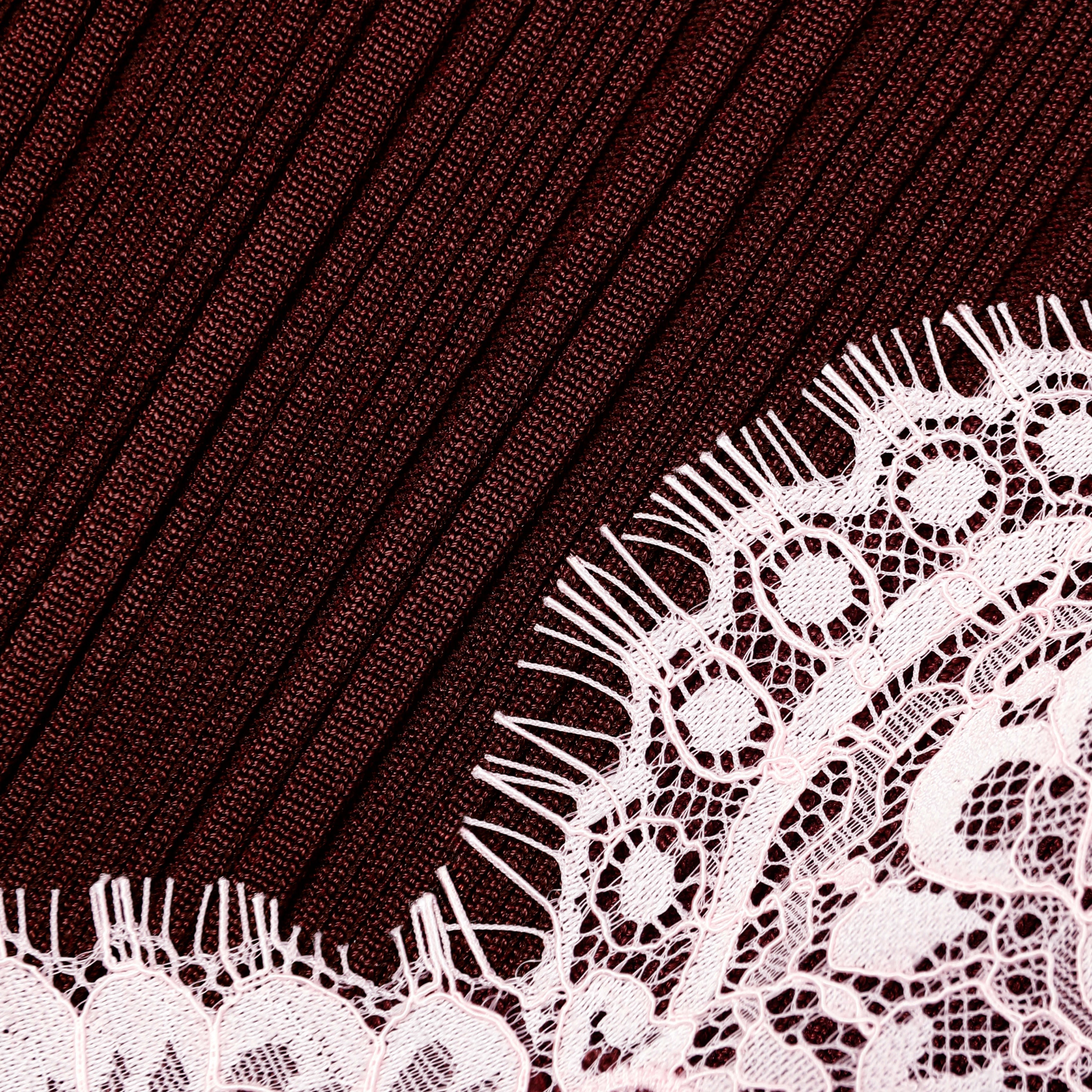 apphia Brown Contrast Lace Knit Midi Dress