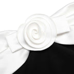 sandra off-shoulder 3d flower maxi dress in black