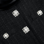 tabitha Boucle Collared tweed Mini Dress in black
