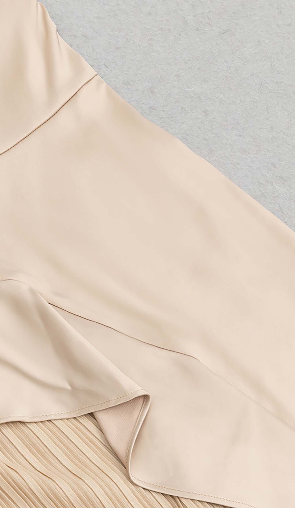 Flowering Girl Women Ruffled Plated Maxi Dress In Khaki