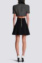 Flowering Girl Women Rayne Gold Buttoned Mini Skirt