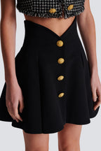 Flowering Girl Women Rayne Gold Buttoned Mini Skirt