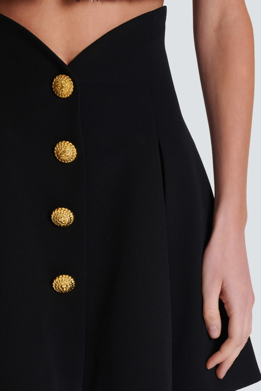Flowering Girl Women Rayne Gold Buttoned Mini Skirt