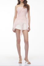 Flowering Girl Women susan Blush Pink Off Shoulder Asymmetrical Ruched Top