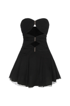 Flowering Girl Women Strapless Cutout Mini Dress - Black