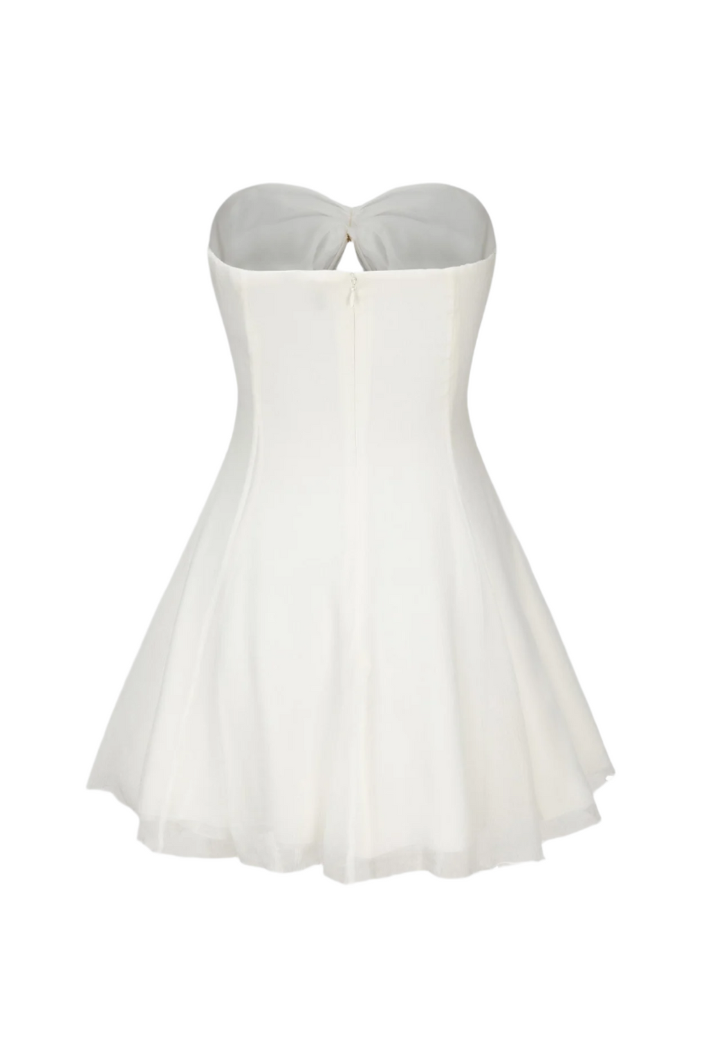 Flowering Girl Women Strapless Cutout Mini Dress - White
