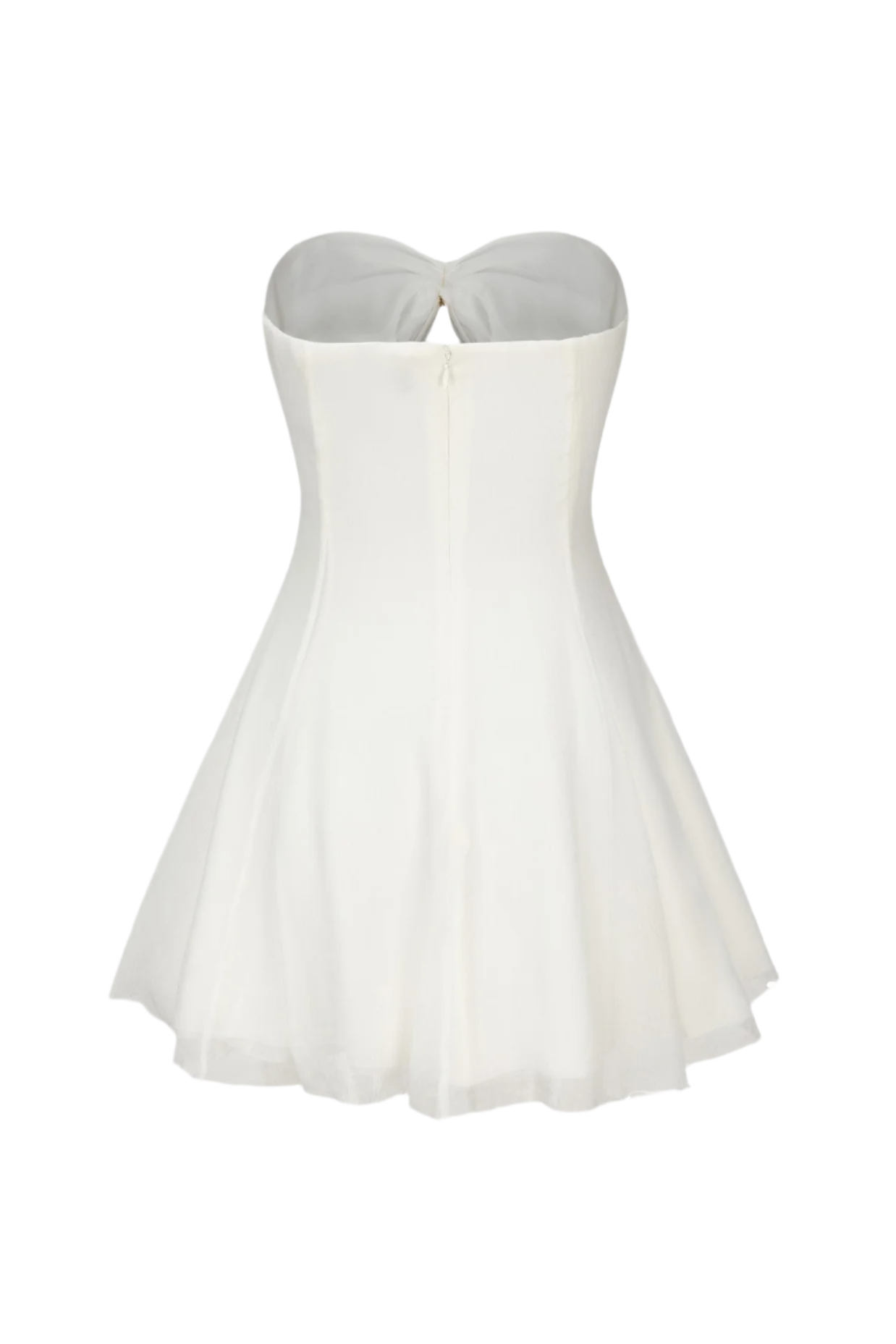 Flowering Girl Women Strapless Cutout Mini Dress - White