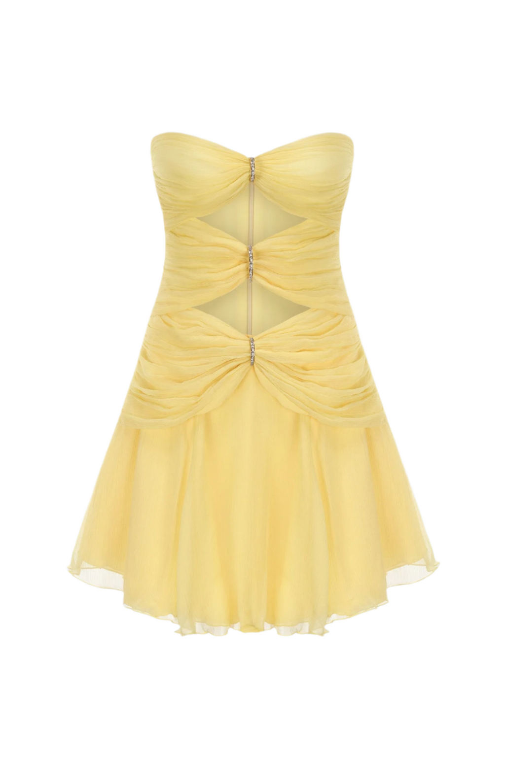 Flowering Girl Women Rerynne Strapless Cutout Mini Dress - Yellow