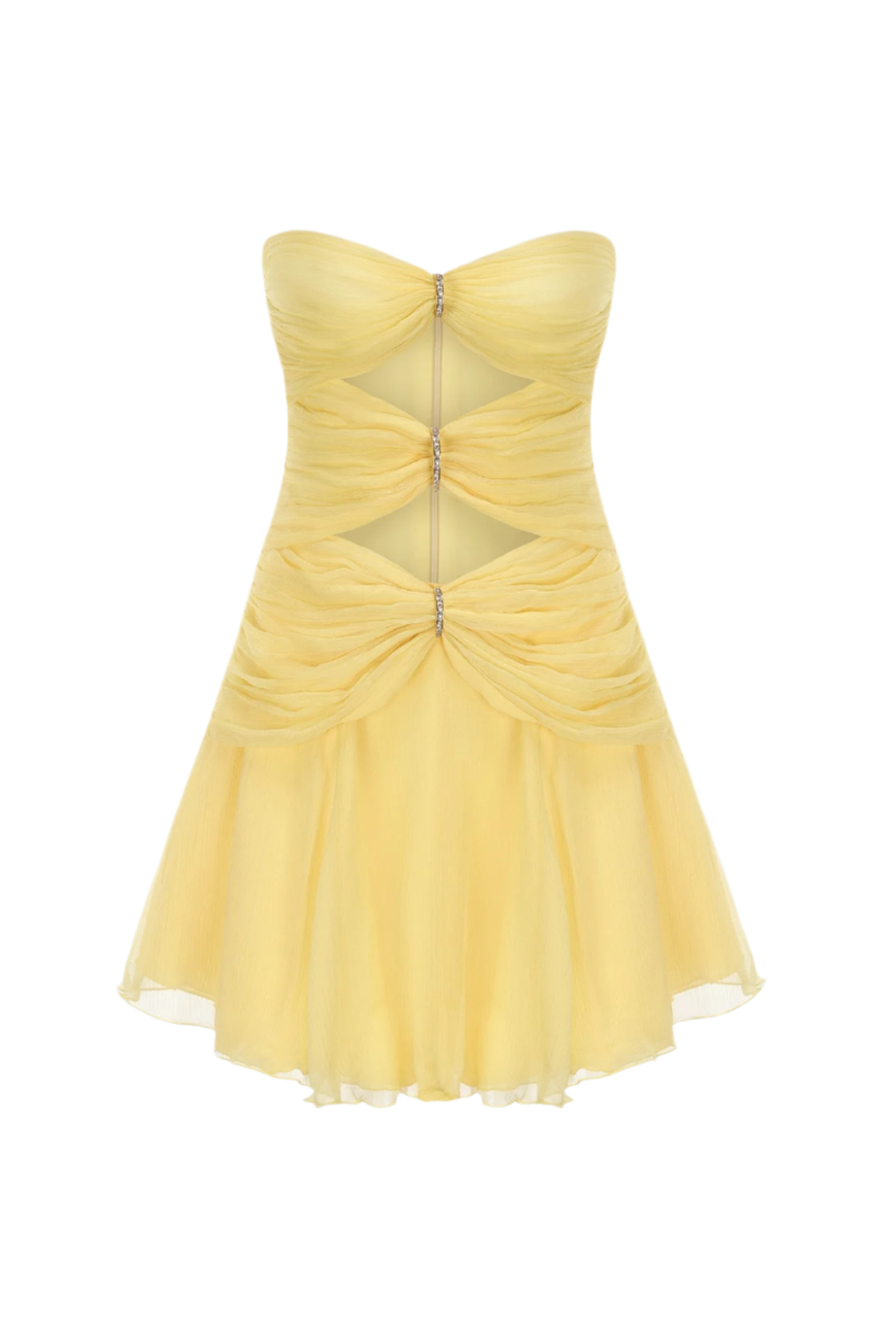 Flowering Girl Women Rerynne Strapless Cutout Mini Dress - Yellow