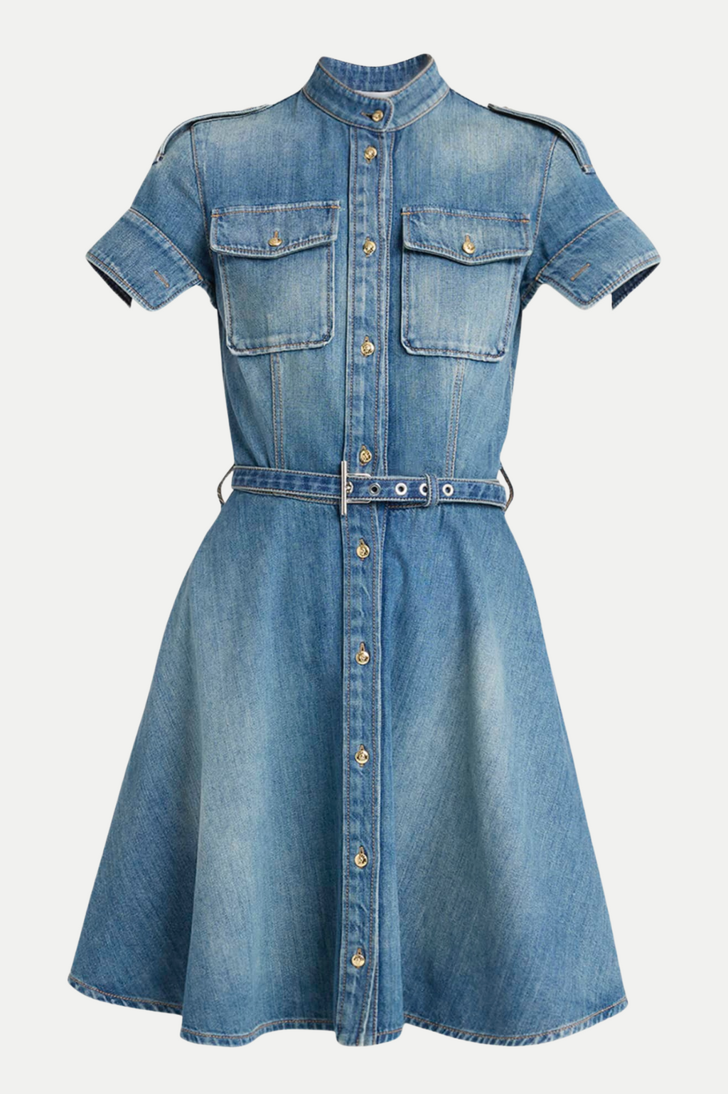 Flowering Girl Women Rigby Belted Denim Mini Dress