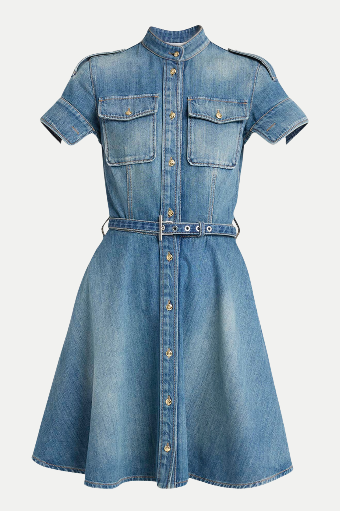 Flowering Girl Women Rigby Belted Denim Mini Dress