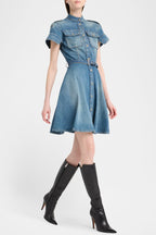 Flowering Girl Women Rigby Belted Denim Mini Dress