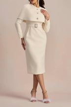 Flowering Girl Women Roberta Cape Top Long Sleeve Dress Set