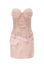 Flowering Girl Women Rolyn Ruched Mesh Strapless Mini Dress - Pink