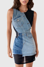 Flowering Girl Women Rory Patchwork Denim Mini Dress