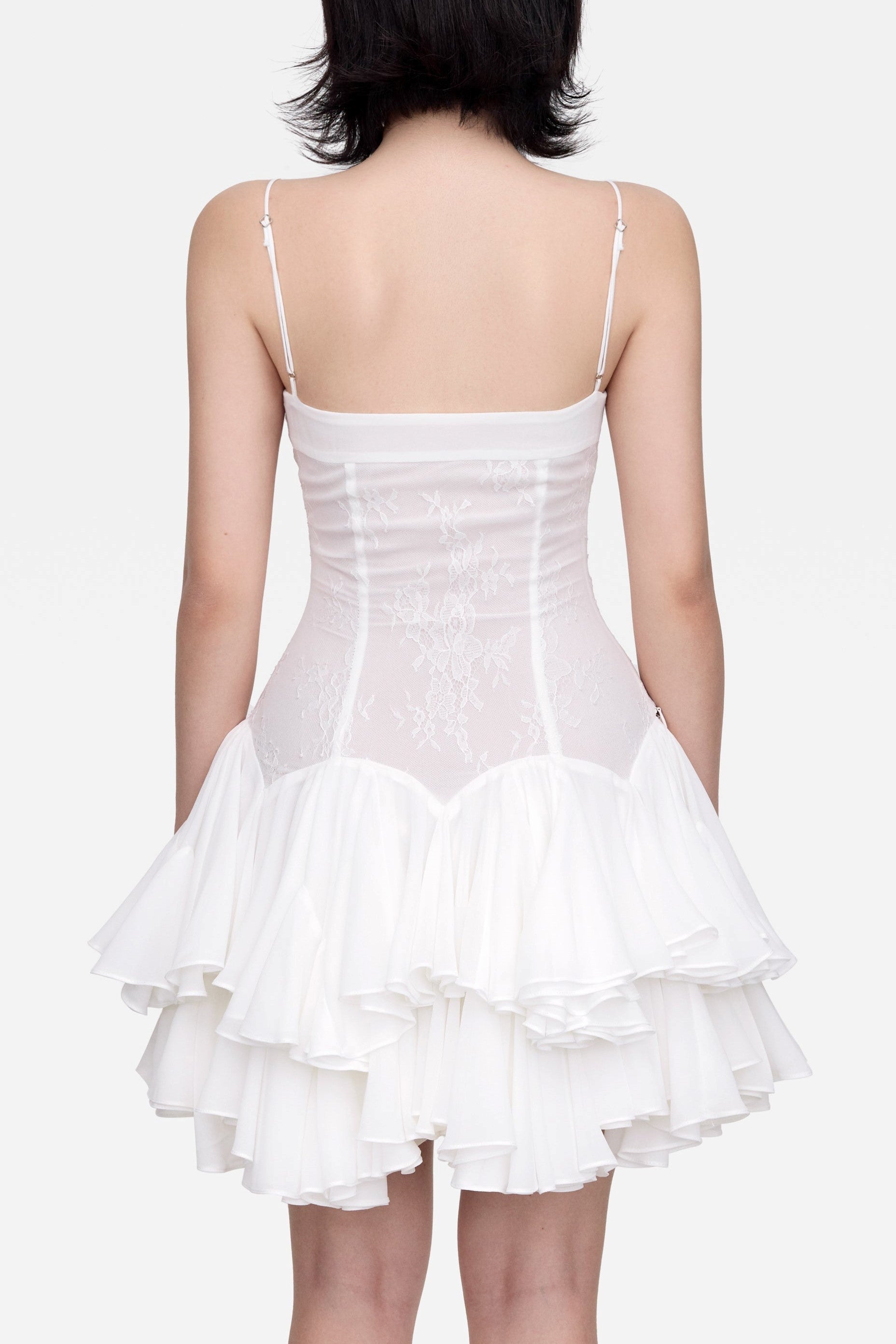Flowering Girl Women Rosalia Lace Mini Dress - White