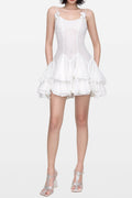 Flowering Girl Women Rosalia Lace Mini Dress - White