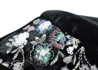 Flowering Girl Women Sequin Embroidered Velvet midi Dress in black
