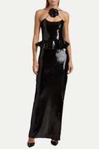 Flowering Girl Women Eored Flower Seuiqn Maxi Dress